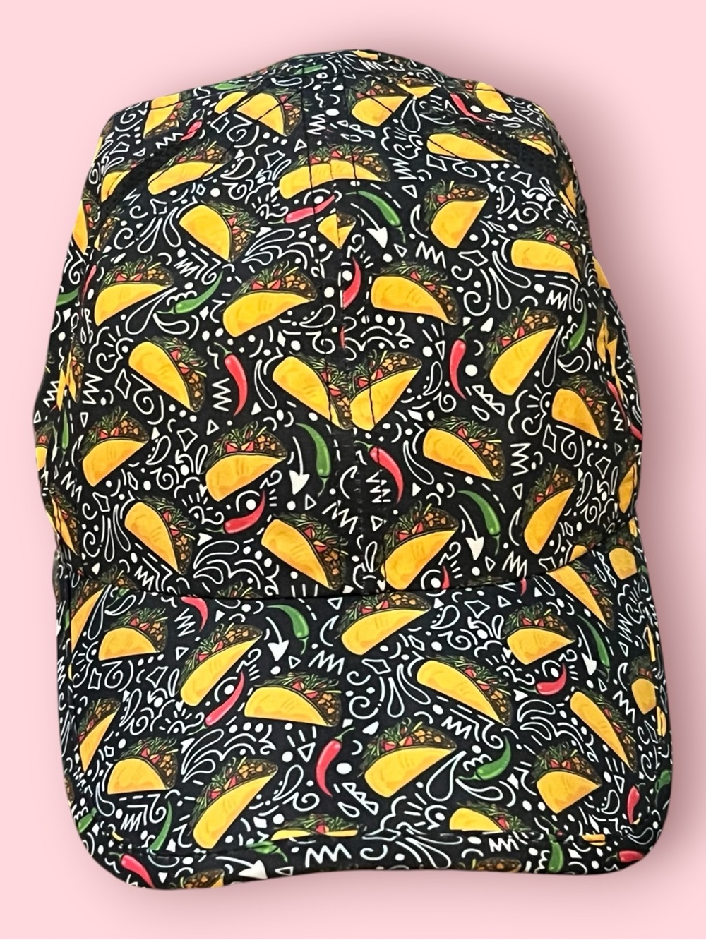 Sprints Running / Jogging Black Cap (Taco Print)